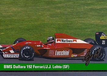 BMS Dallara 192 Ferrari / J.J. Lehto #20